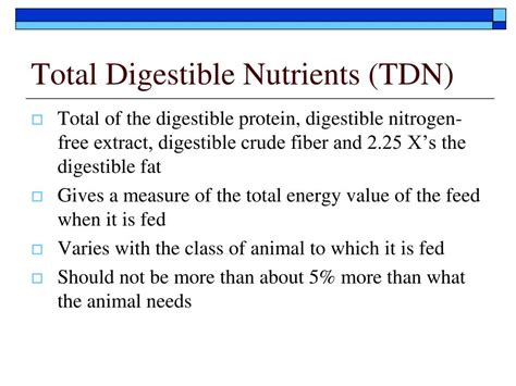 total digestible nutrient